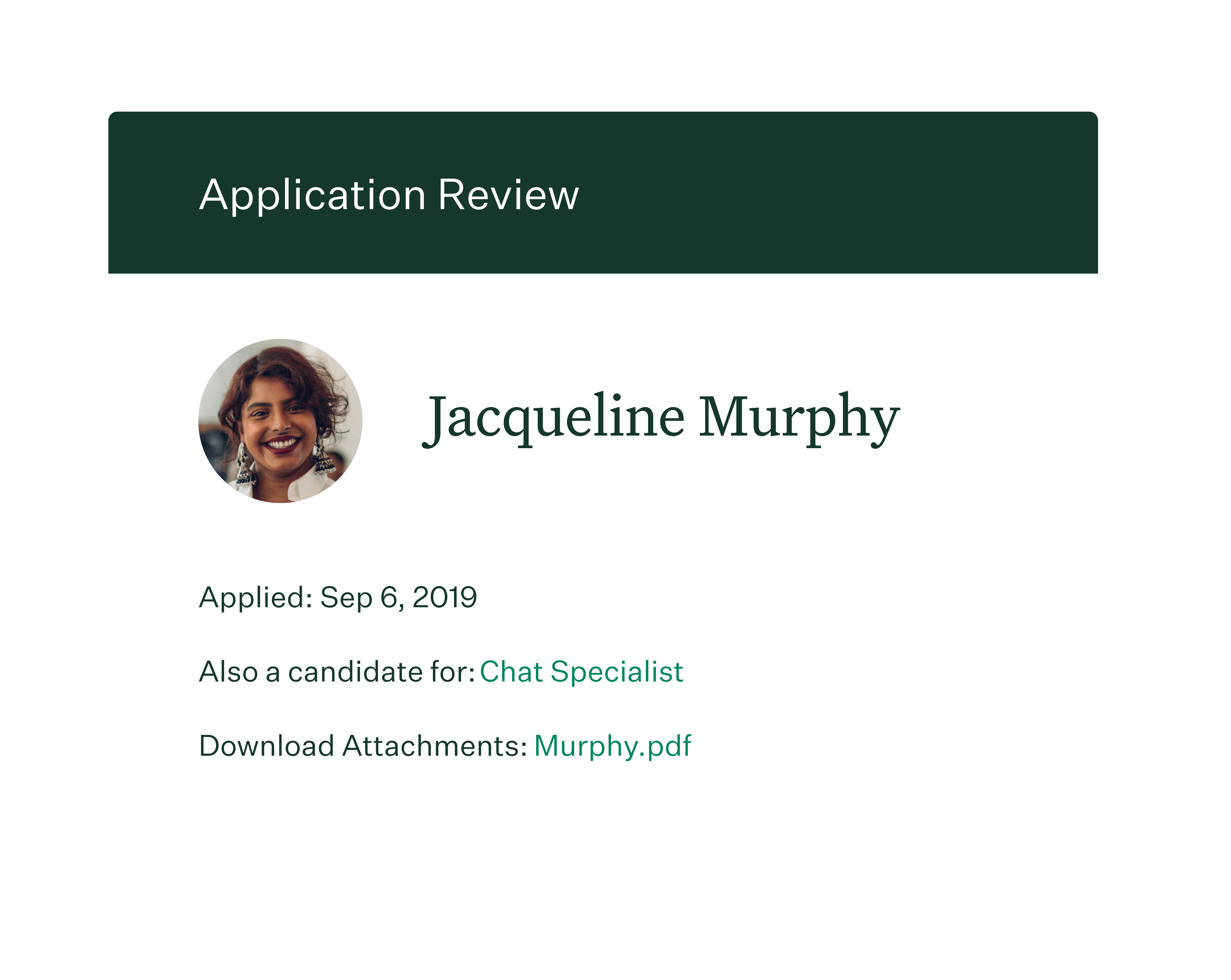 Applicant list screenshot